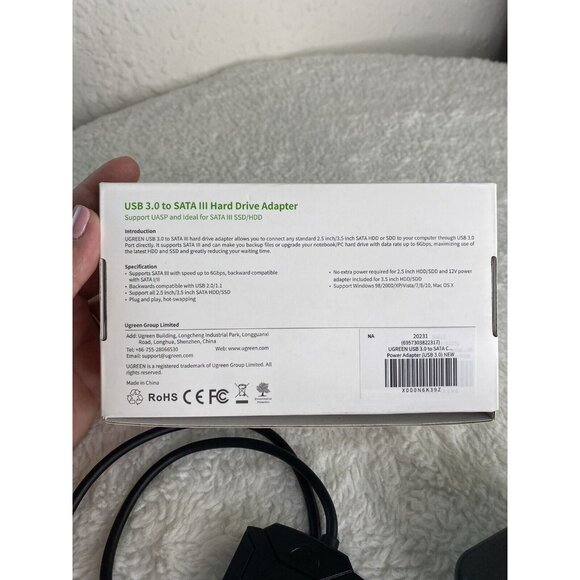 New UGREEN USB 3.0 to SATA III (2.5" / 3.5") HDD or SDD Hard Drive Adapter 20231 - Picture 9 of 12